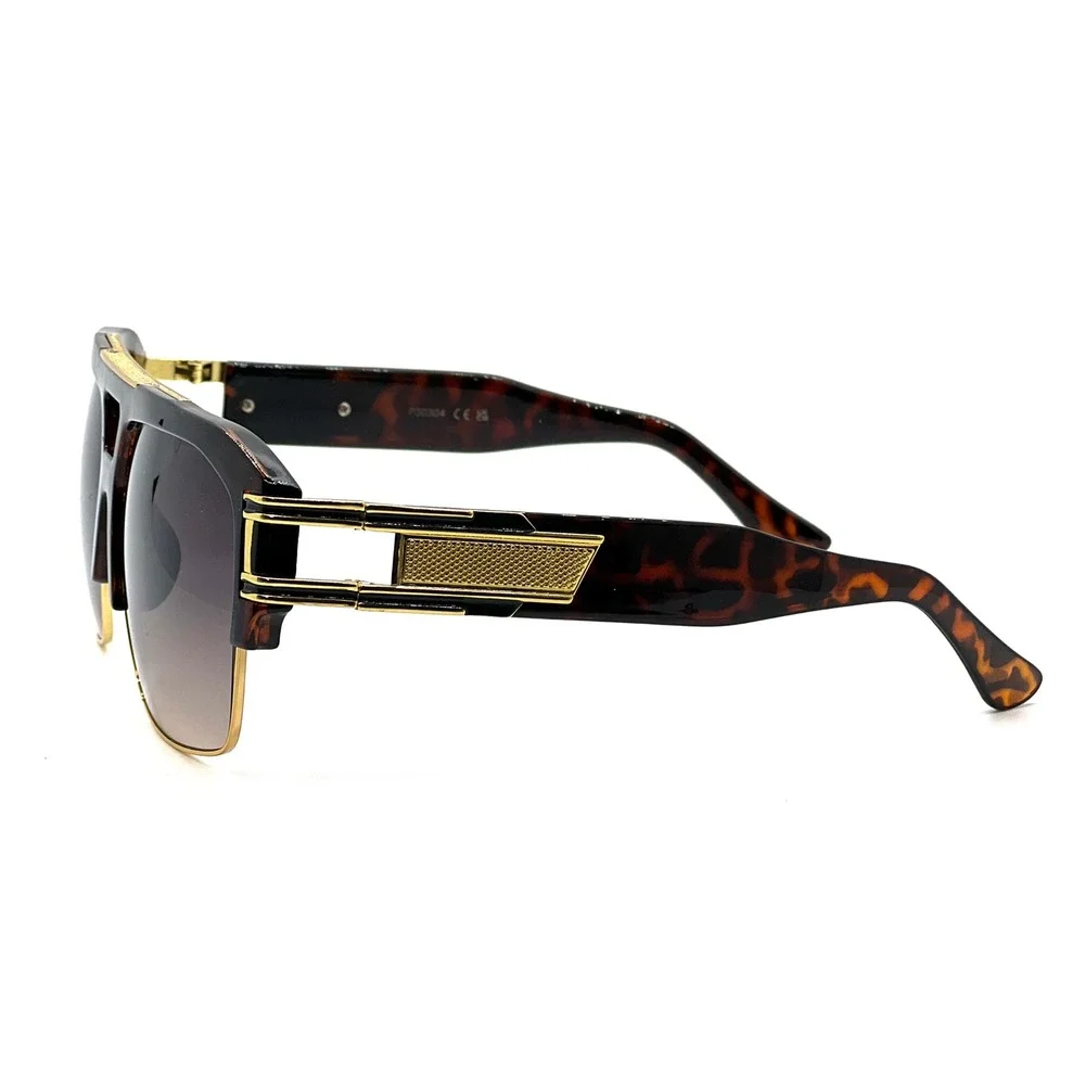 Women Tortoise Flat-Top Sunglasses Bold Streetwear Styling Fashion Trendy Outfit